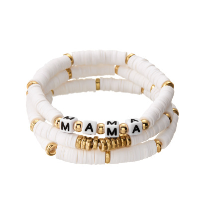 Polymer Clay Handmade Woven Bracelet For Mama