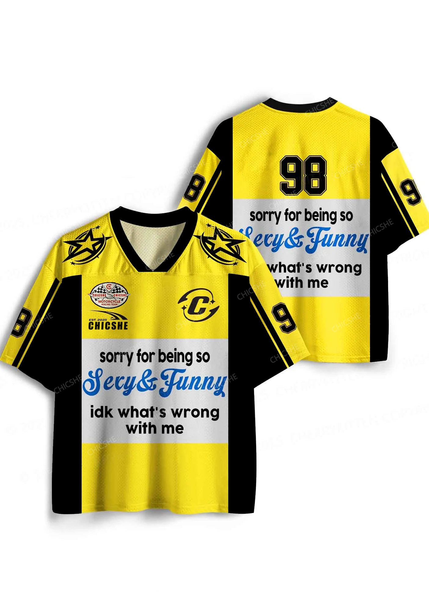 Custom Sorry For Being So Funny Y2K Sport Jersey Shirts Chicshe
