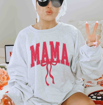 Valentine Mama Bow Sweatshirt