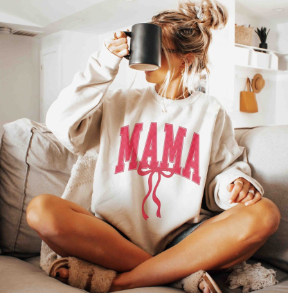 Valentine Mama Bow Sweatshirt