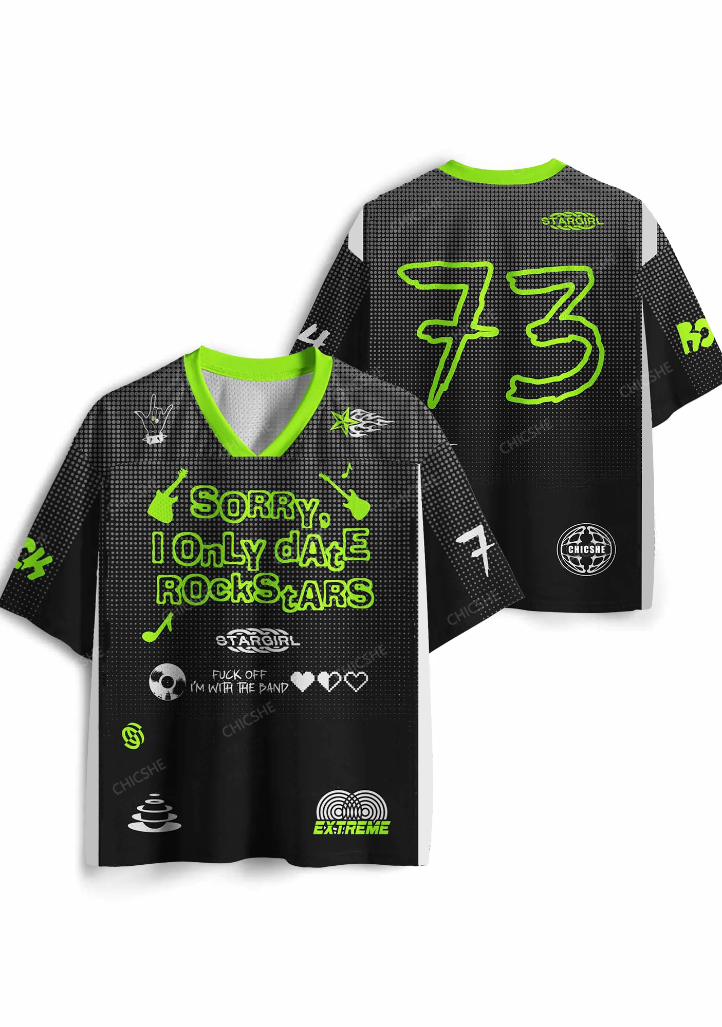 Custom Only Date Rockstars Guitars Y2K Sport Jersey Shirts Chicshe