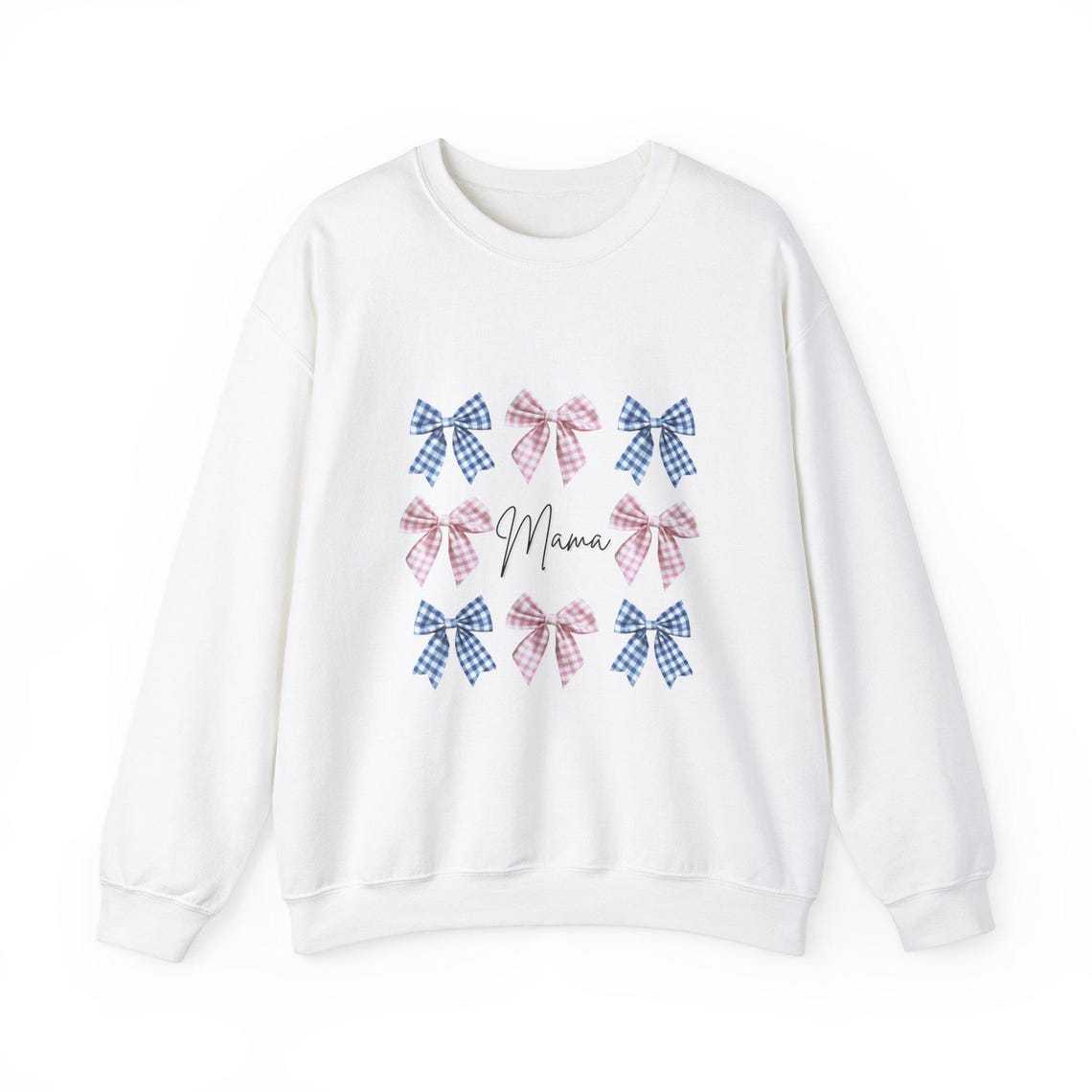 Pink and Blue Bows Mama Sweatshirt