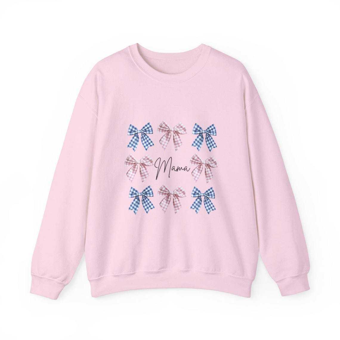 Pink and Blue Bows Mama Sweatshirt