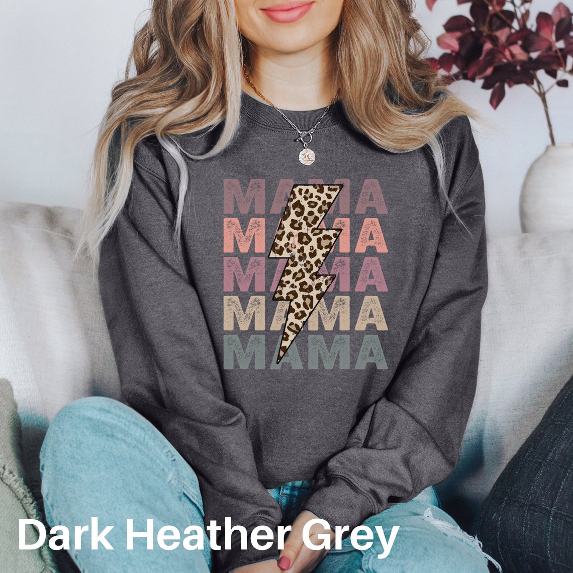 Lightning Leopard Print Mom Sweatshirt