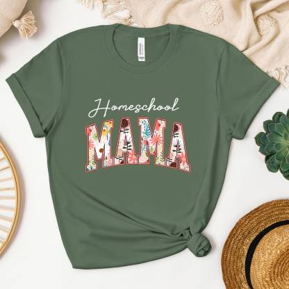 Floral Homeschool Mama Shirt