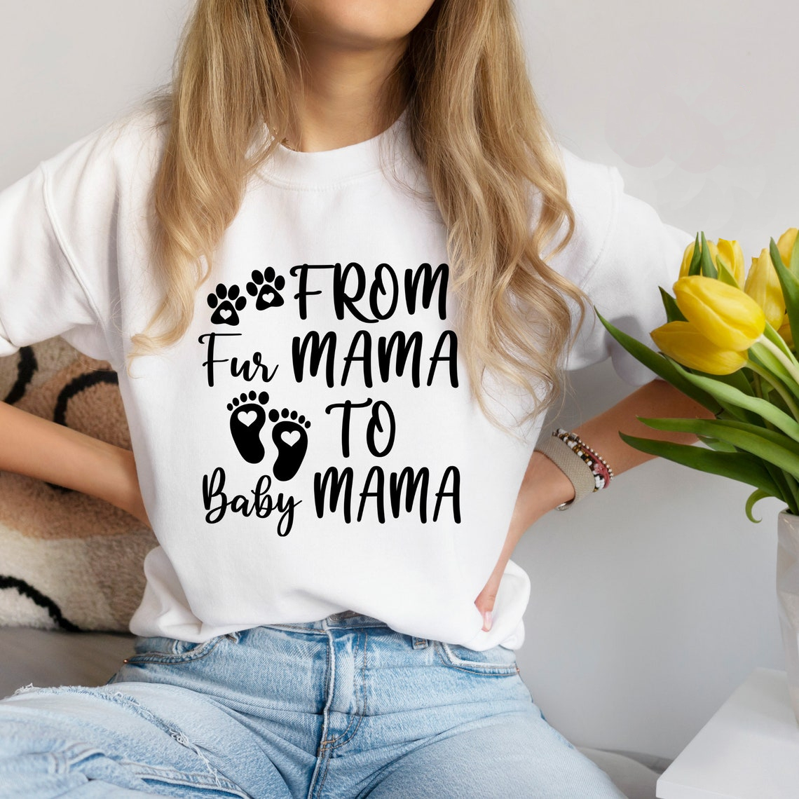 From Fur Mama To Baby Mama Sweatshirt