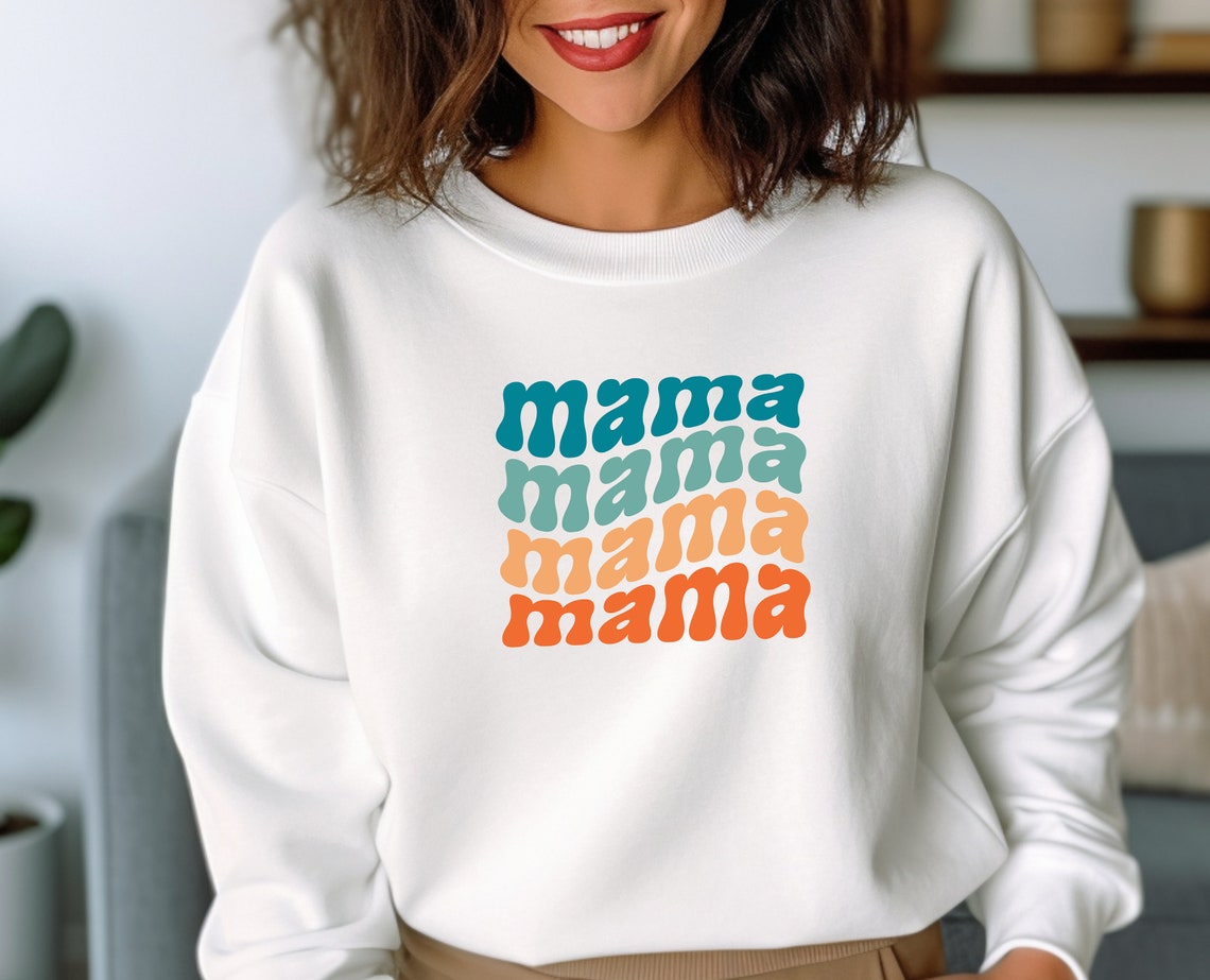 Colorful Text Mom Sweatshirt