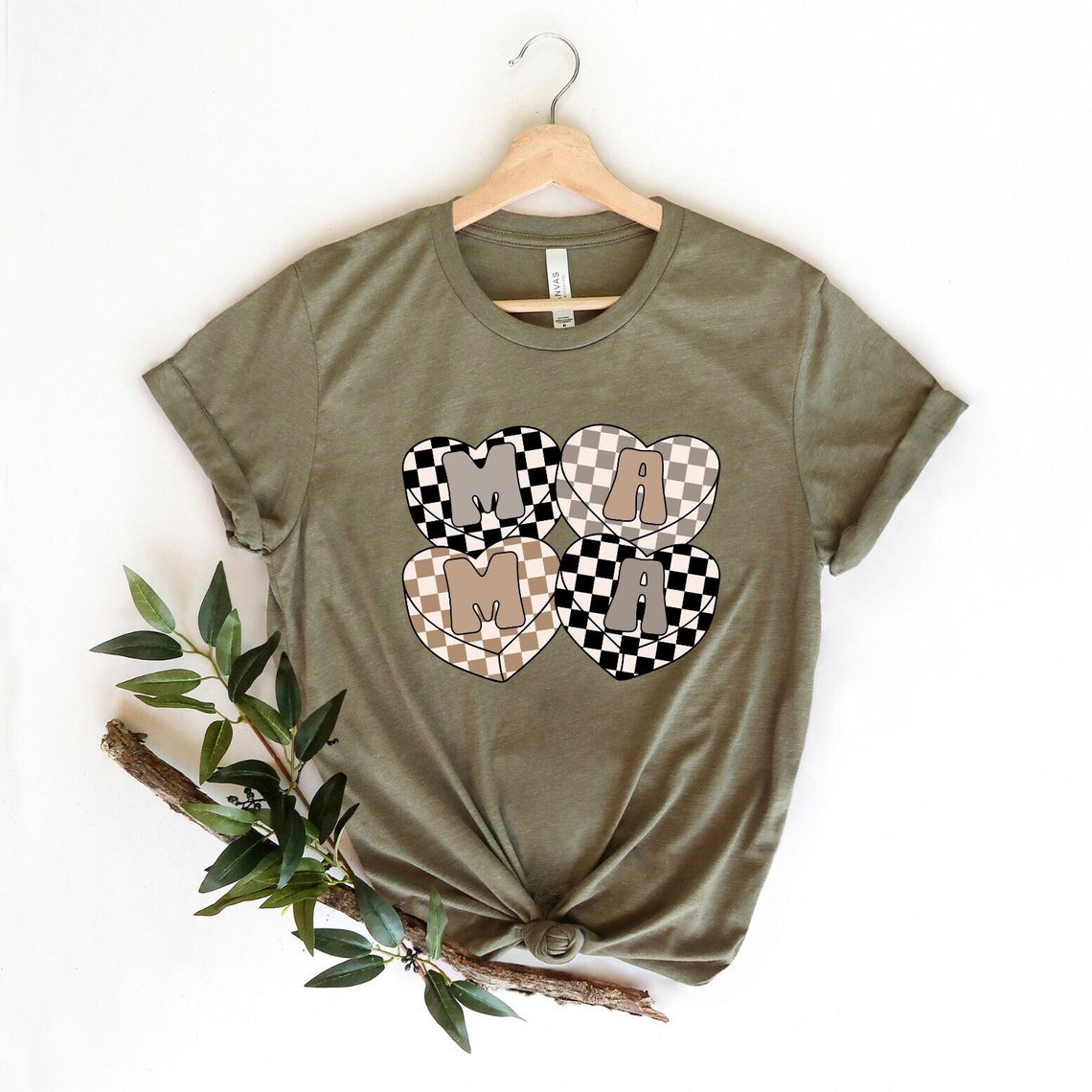 Checkered Heart Mama Shirt