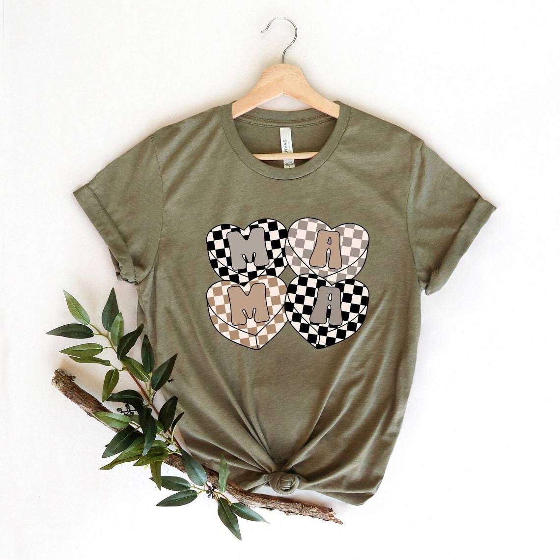 Checkered Heart Mama Shirt