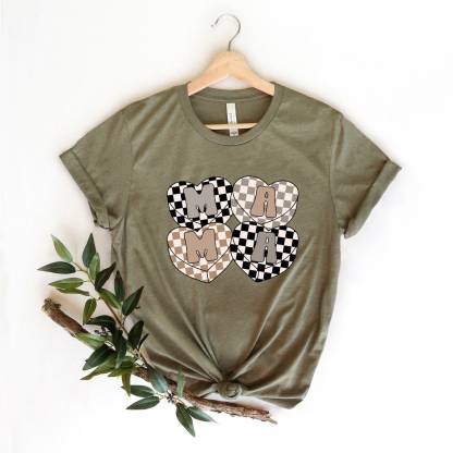 Checkered Heart Mama Shirt