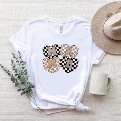 Checkered Heart Mama Shirt