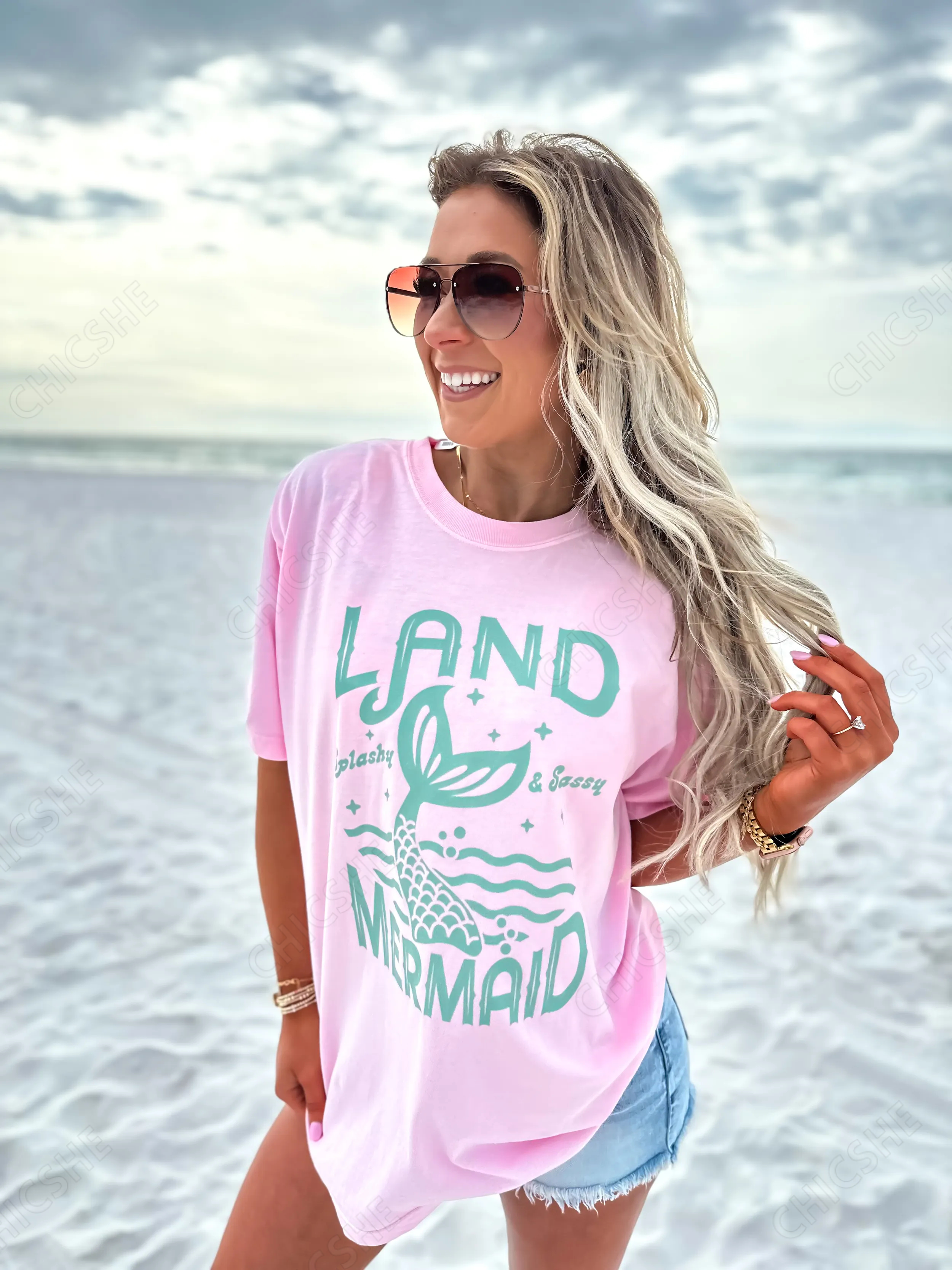 Land Mermaid Beach  T-Shirt