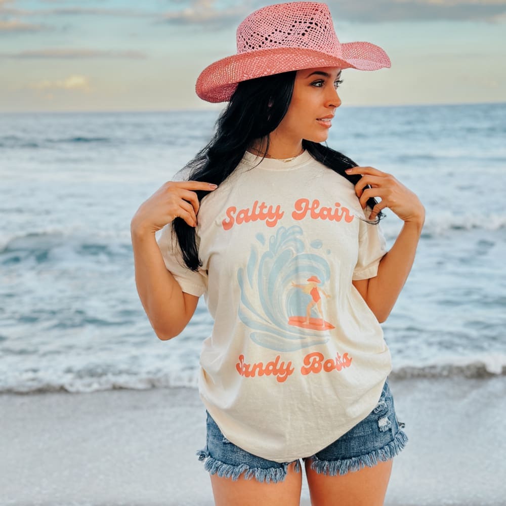 Salty Hair Sandy Boots Beach Tee Summer Tee