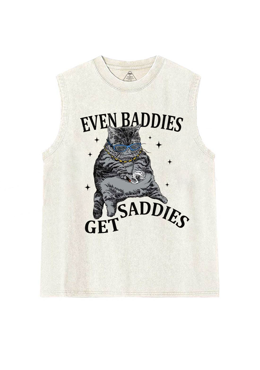 Even Baddies Get Saddies Y2K Washed Tank Chicshe