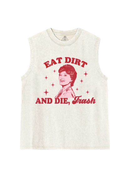 Eat Dirt And Die Y2K Washed Tank Chicshe