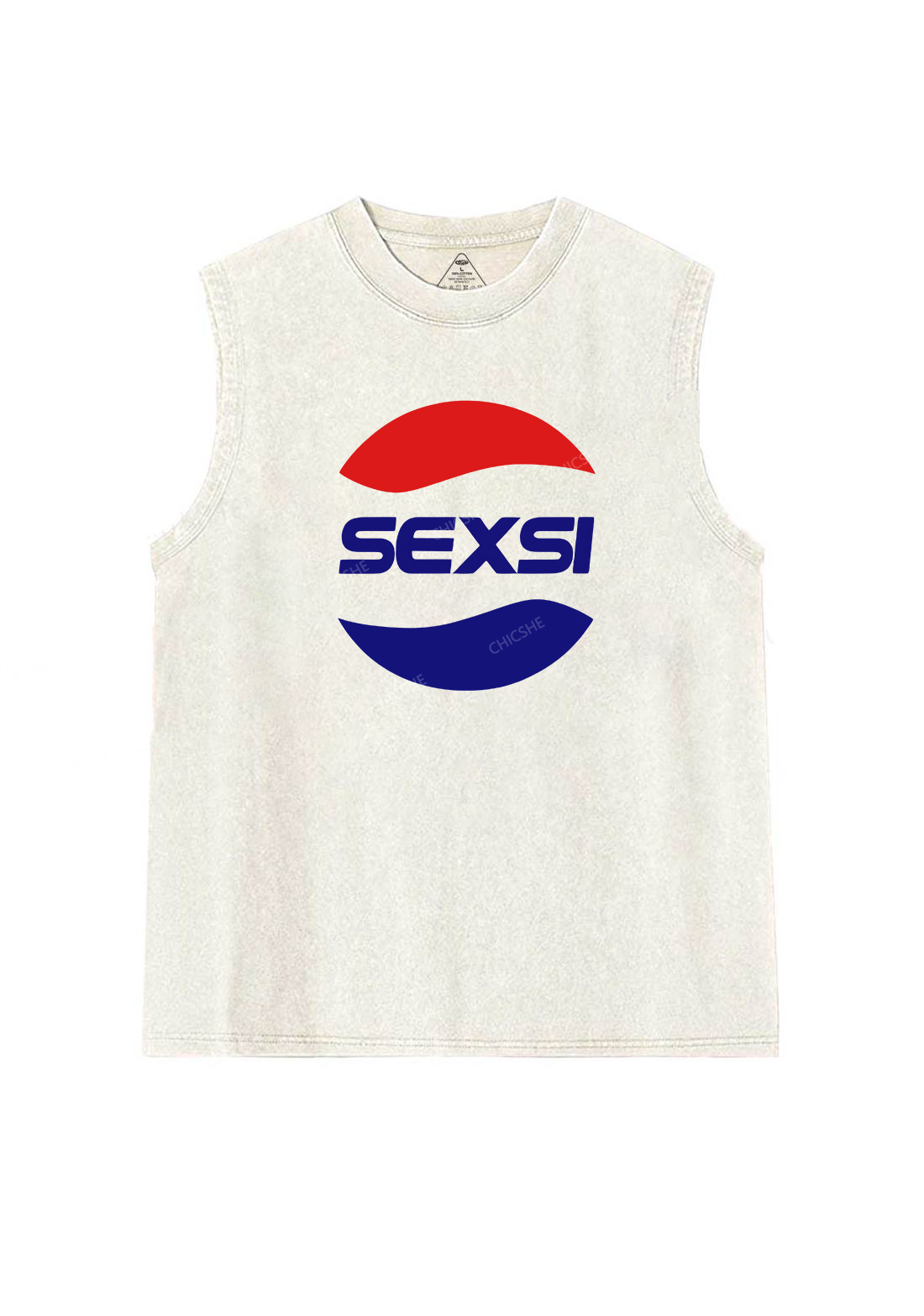 Red Blue Sexsi Y2K Washed Tank Chicshe