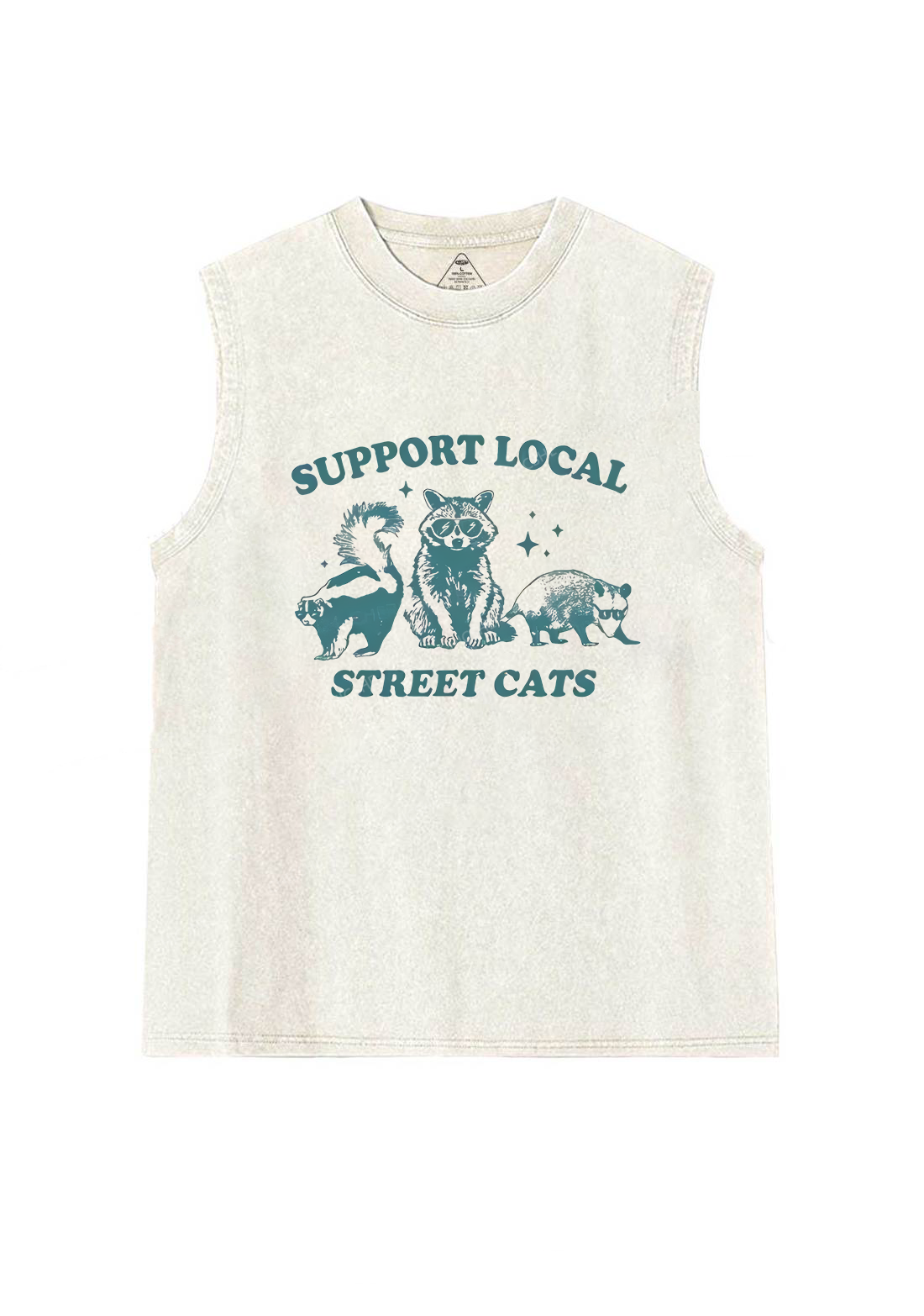 Support Local Street Cats Y2K Washed Tank Chicshe