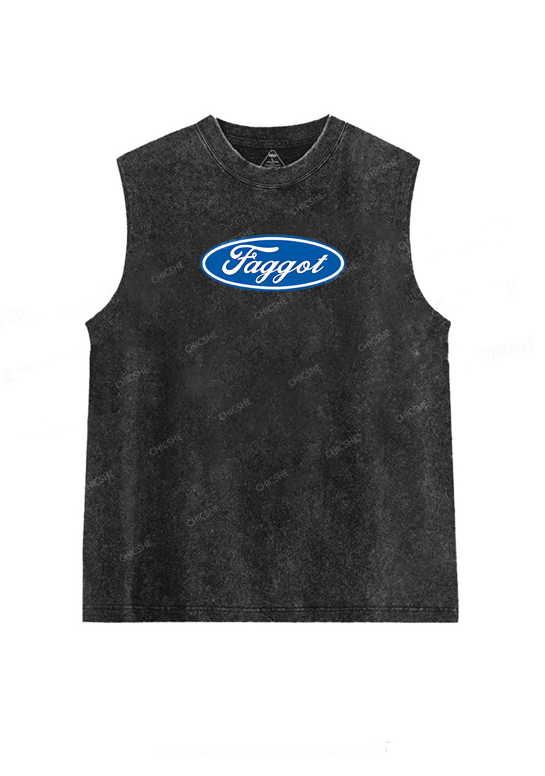 Faggot Pride Y2K Washed Muscle Tank Chicshe