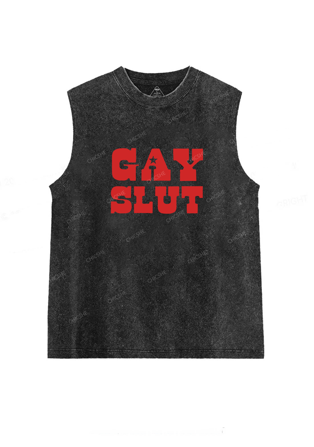 Gay Slxt Pride Y2K Washed Muscle Tank Chicshe