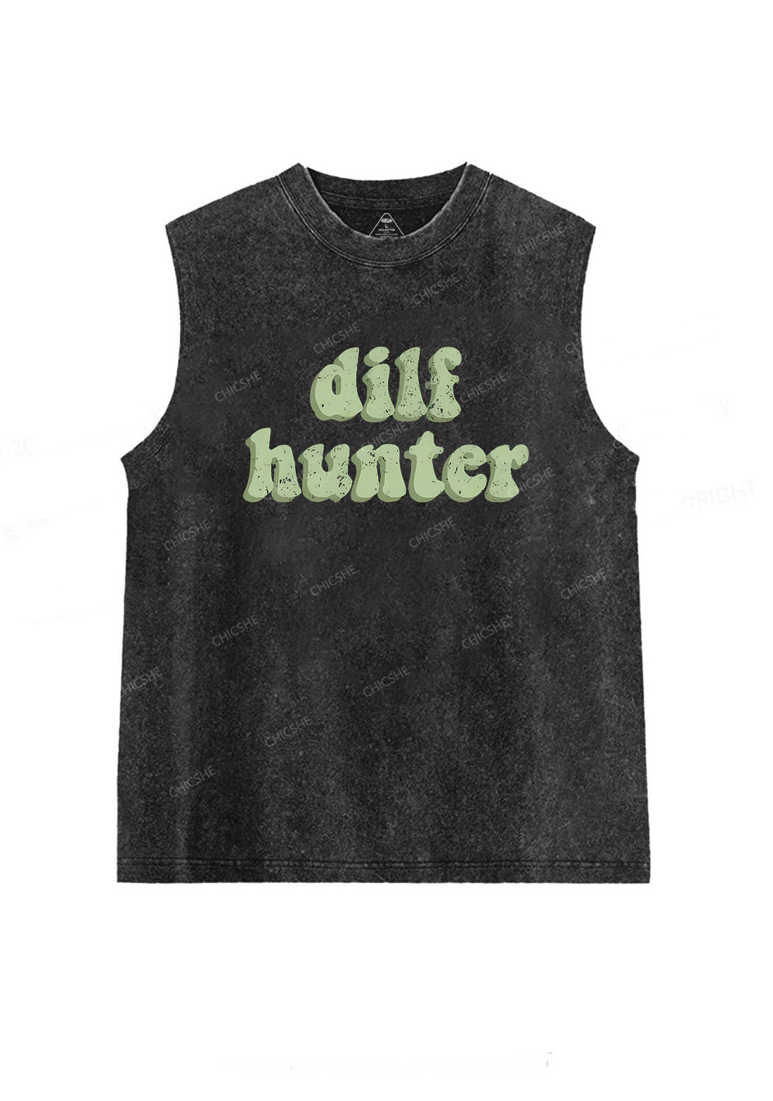 Green Hunter Y2K Washed Tank Chicshe