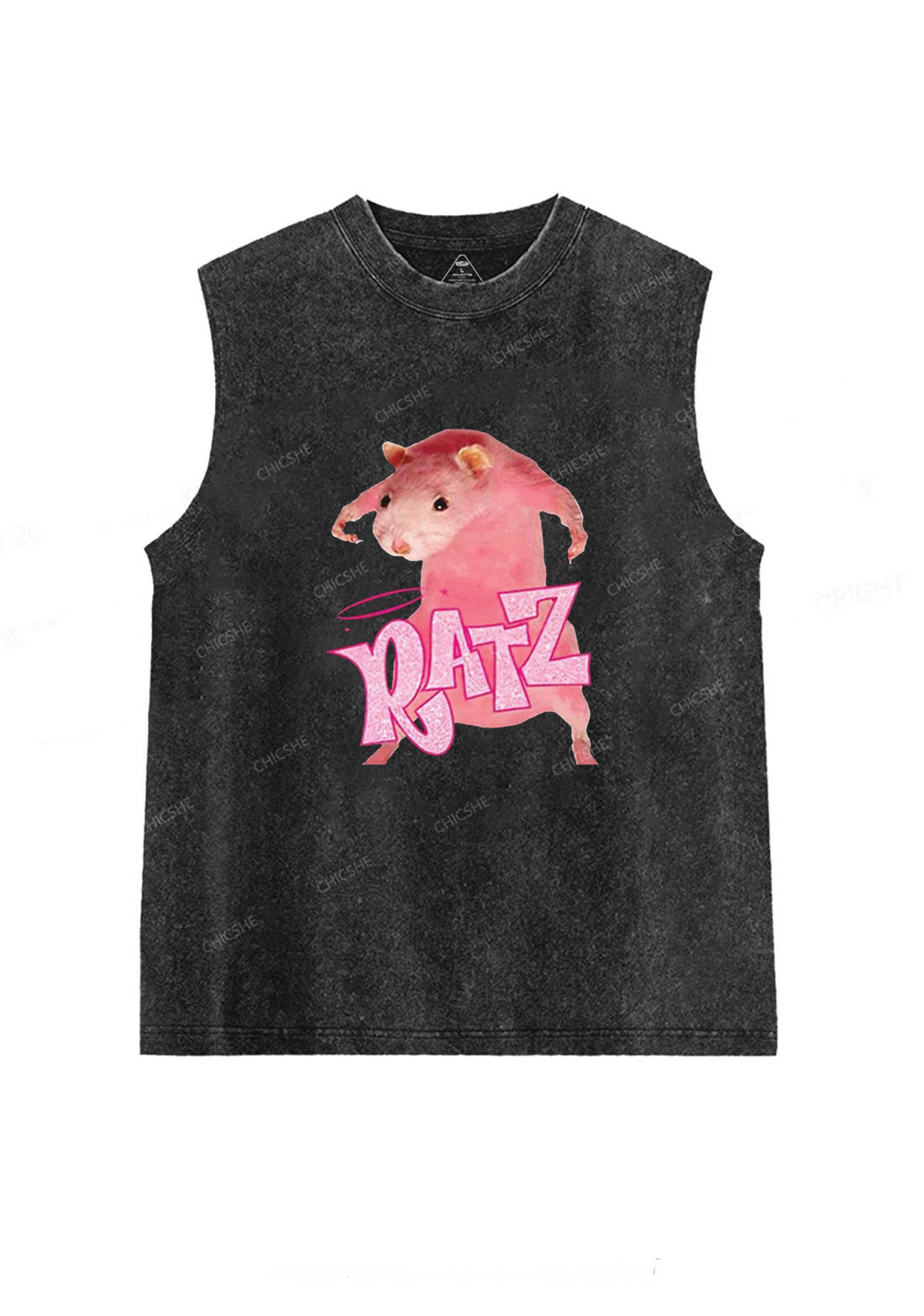 Pink Ratz Y2K Washed Tank Chicshe