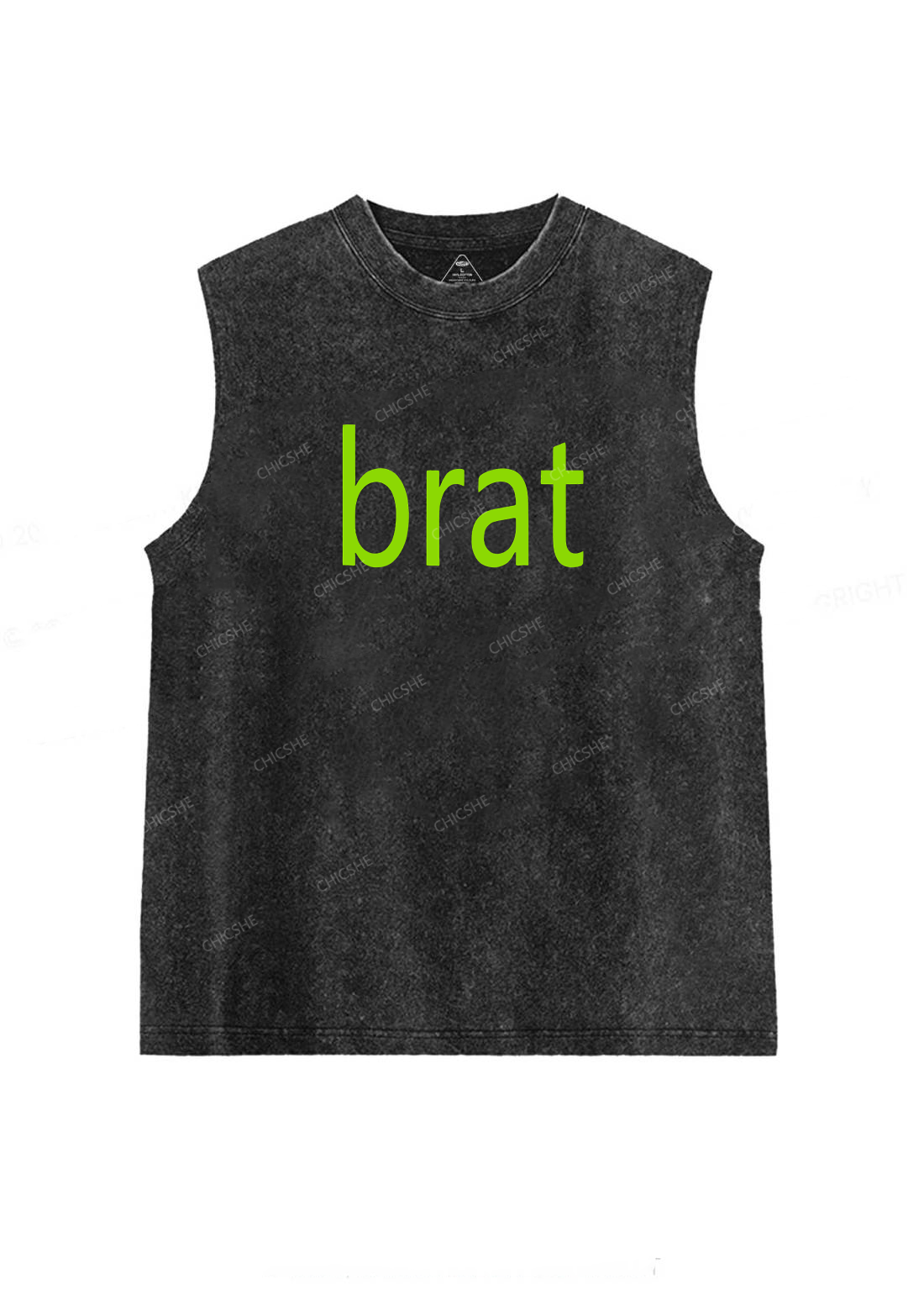 Green Brat Y2K Washed Tank Chicshe