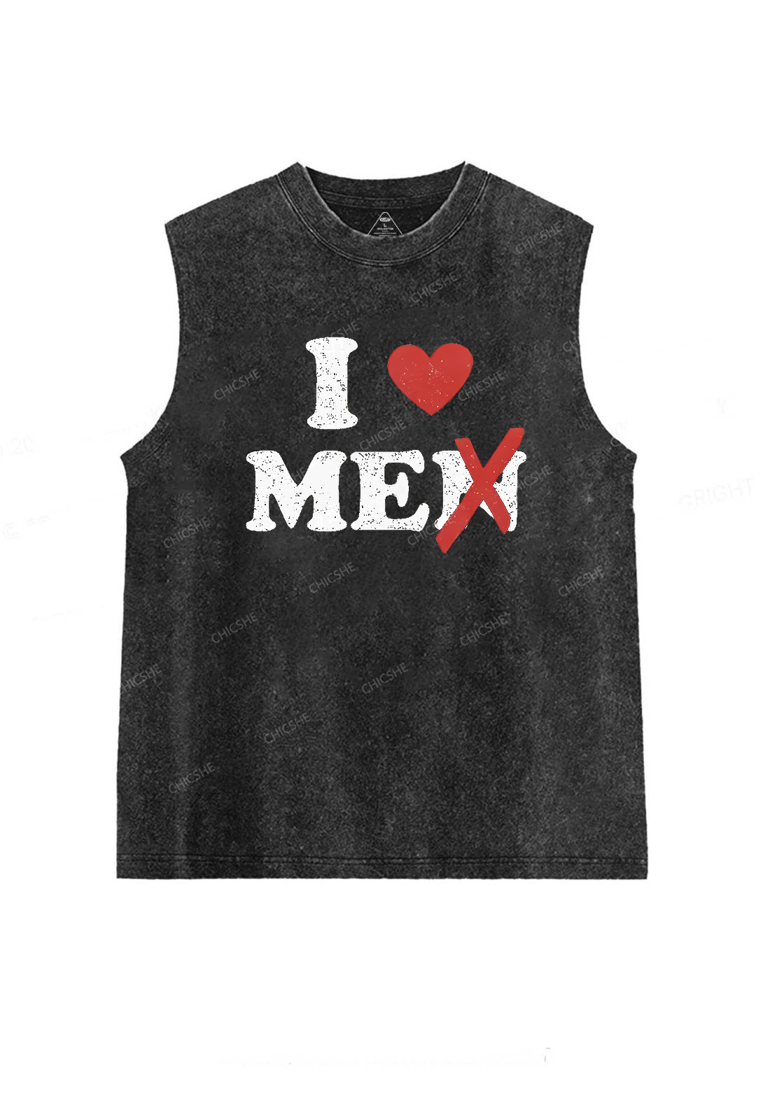 Love Me Not Men Y2K Washed Tank Chicshe