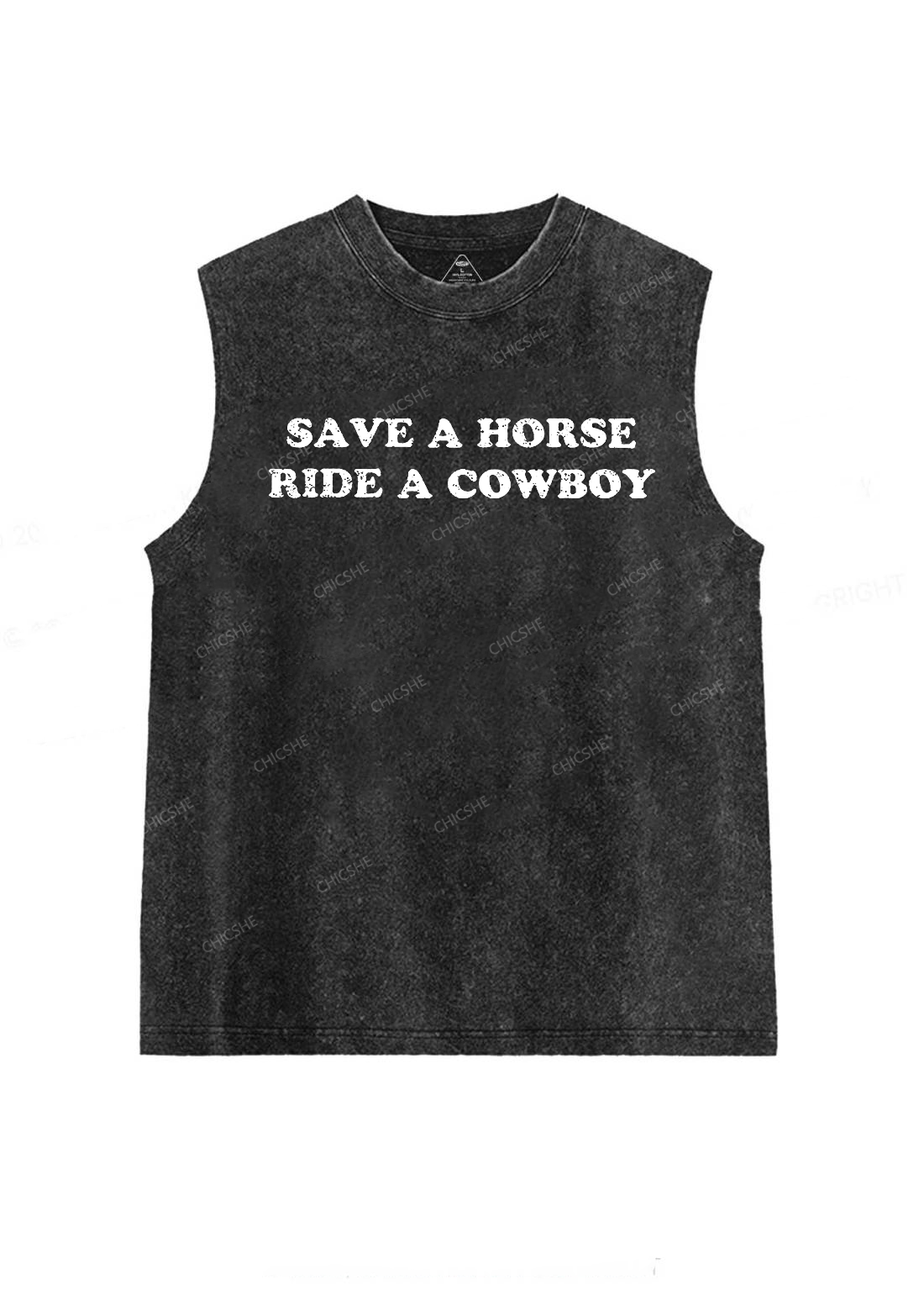 Save A Horse Y2K Washed Tank Chicshe