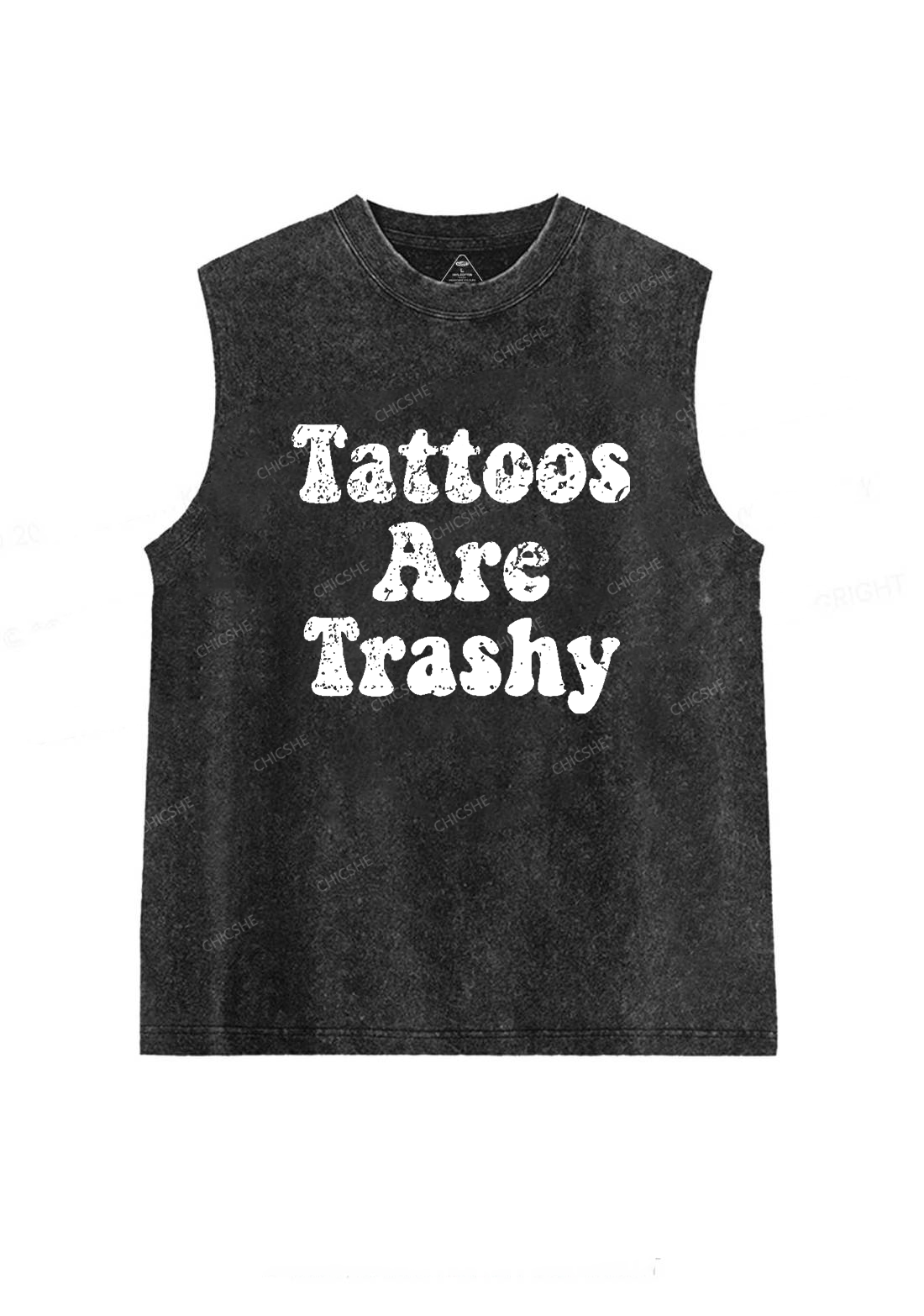 Tattoos Are Trashy Y2K Washed Tank Chicshe