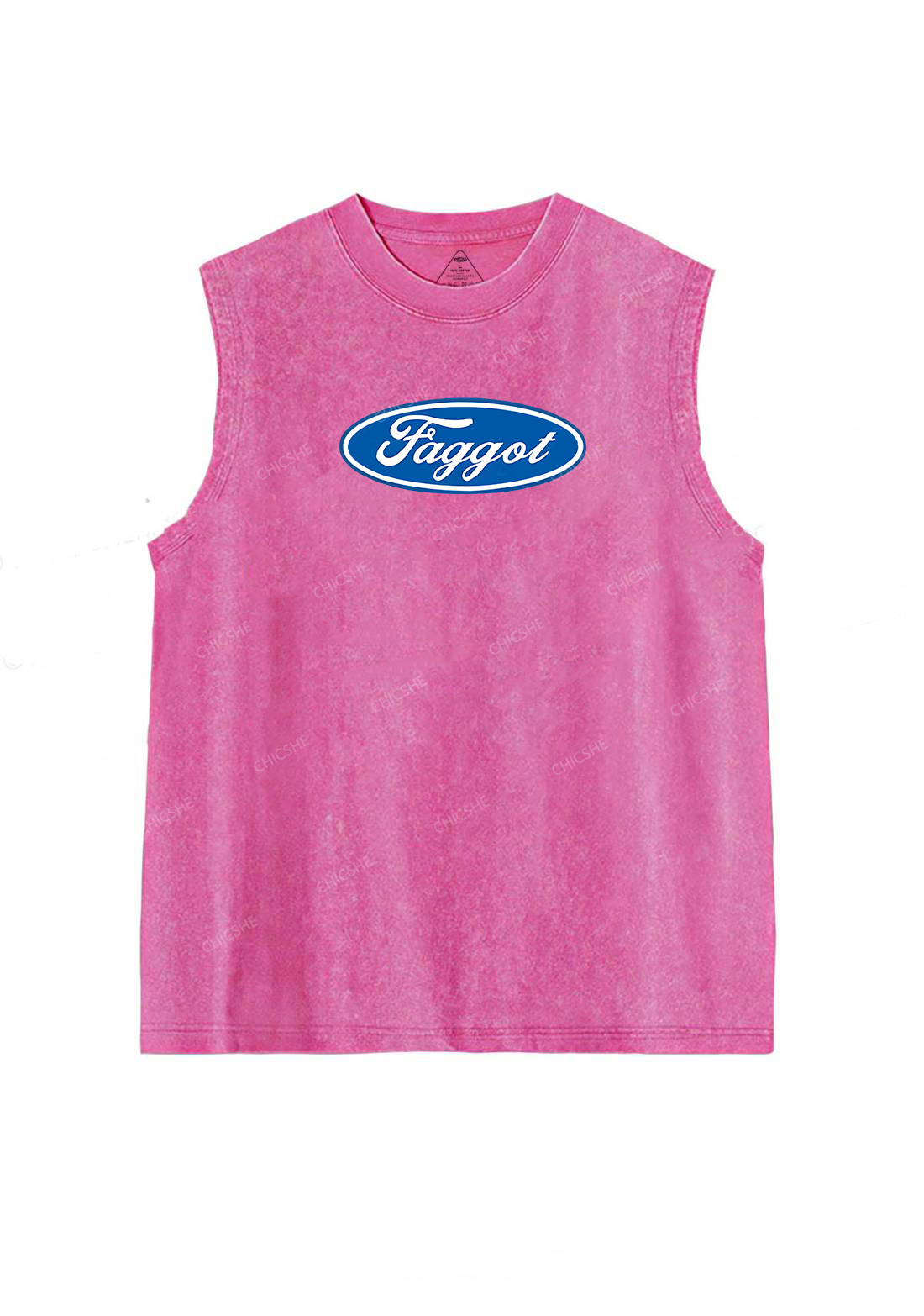 Faggot Pride Y2K Washed Muscle Tank Chicshe