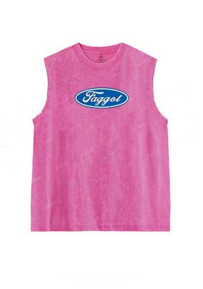 Faggot Pride Y2K Washed Muscle Tank Chicshe