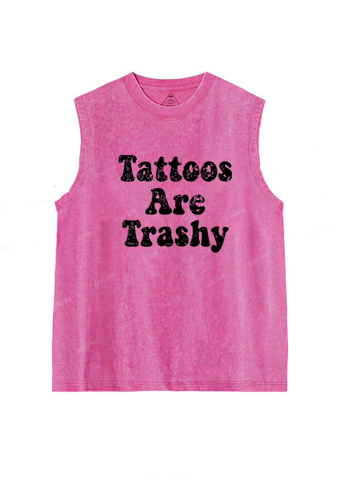 Tattoos Are Trashy Y2K Washed Tank Chicshe