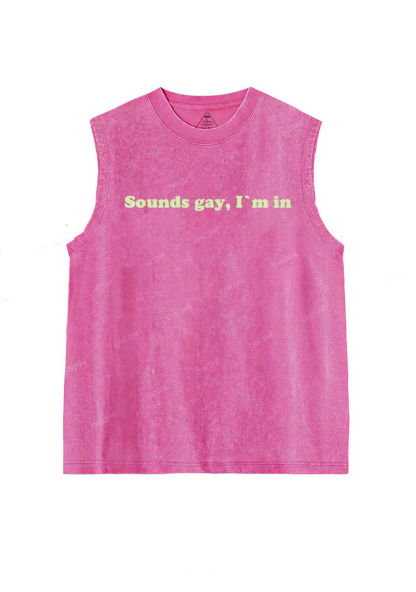 Sounds Gay Y2K Washed Tank Chicshe