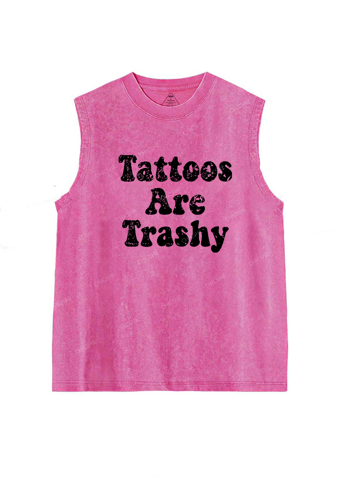 Tattoos Are Trashy Y2K Washed Tank Chicshe