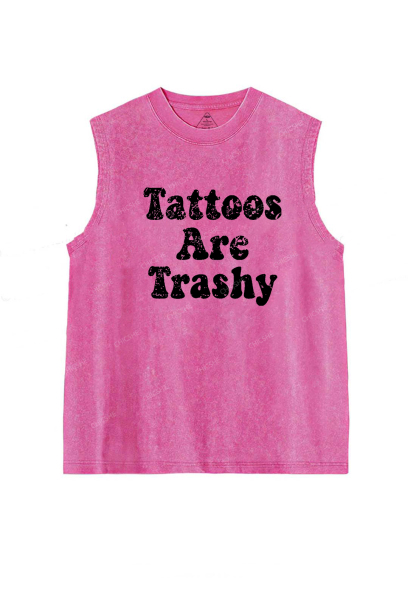 Tattoos Are Trashy Y2K Washed Tank Chicshe