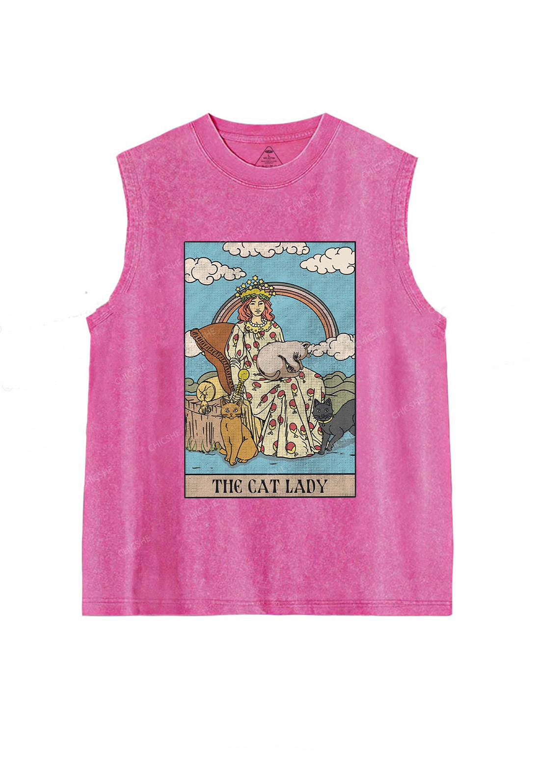The Cat Lady Y2K Washed Tank Chicshe