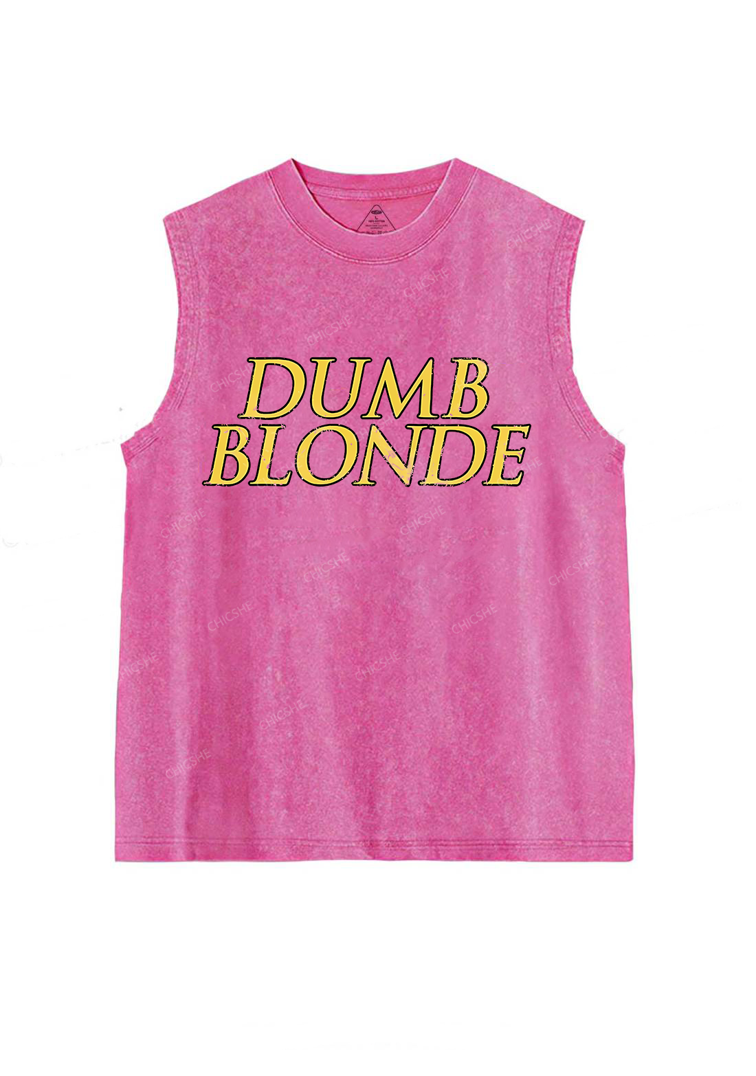 Dumb Blonde Y2K Washed Tank Chicshe