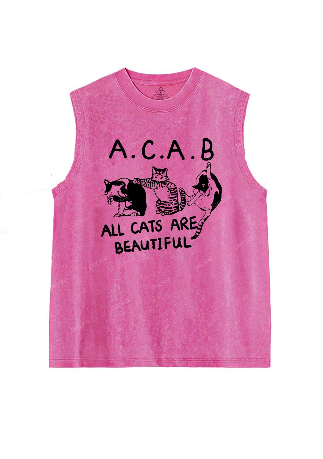ACAB Cats Y2K Washed Tank Chicshe