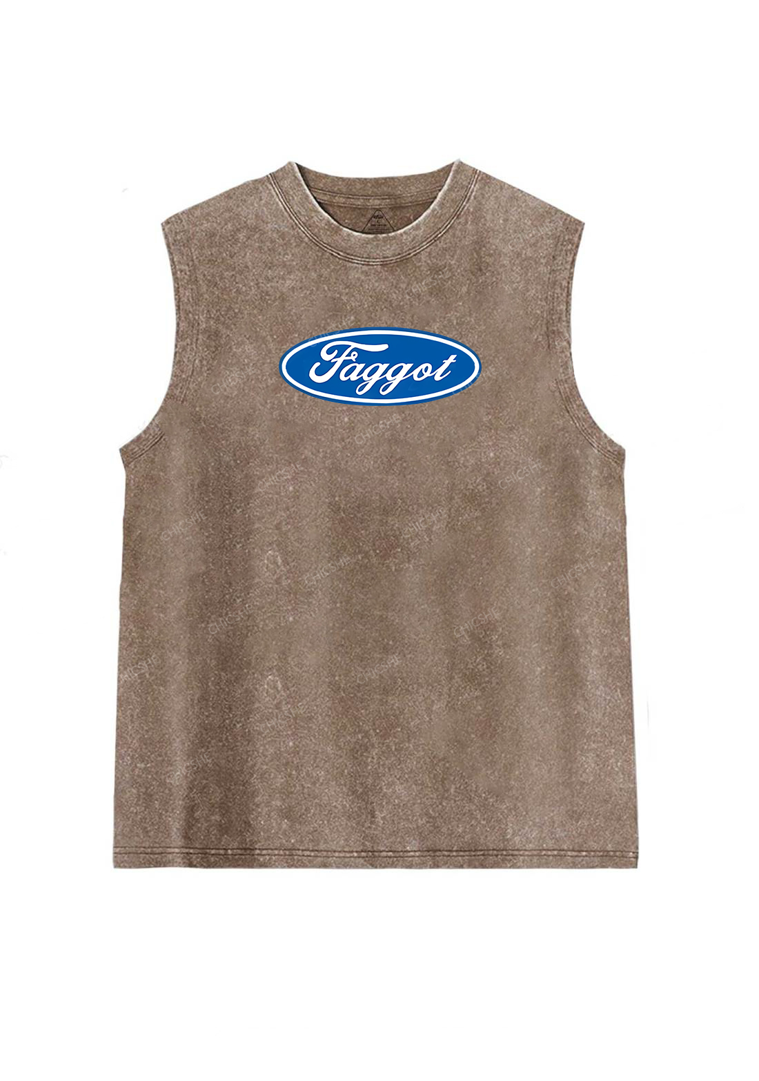 Faggot Pride Y2K Washed Muscle Tank Chicshe