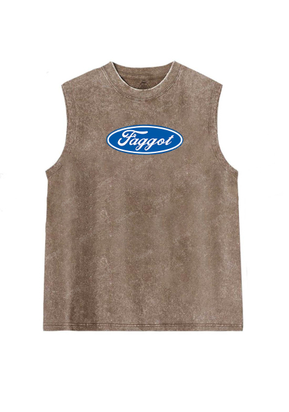 Faggot Pride Y2K Washed Muscle Tank Chicshe