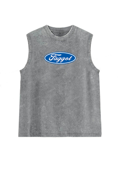 Faggot Pride Y2K Washed Muscle Tank Chicshe
