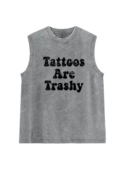Tattoos Are Trashy Y2K Washed Tank Chicshe
