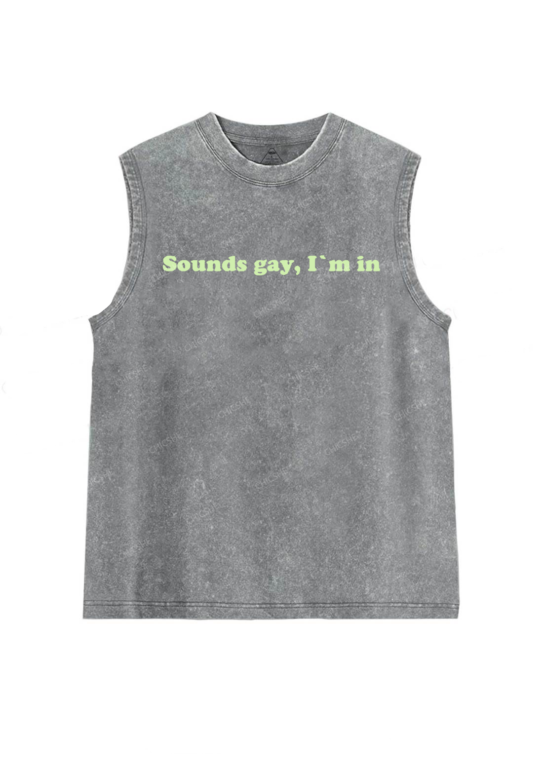 Sounds Gay Y2K Washed Tank Chicshe