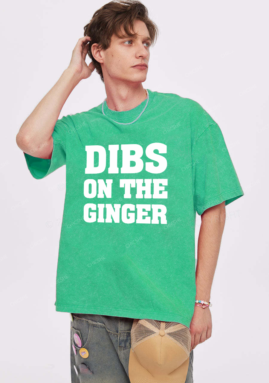Dibs On The Ginger St Patricks Y2K Washed Tee Chicshe