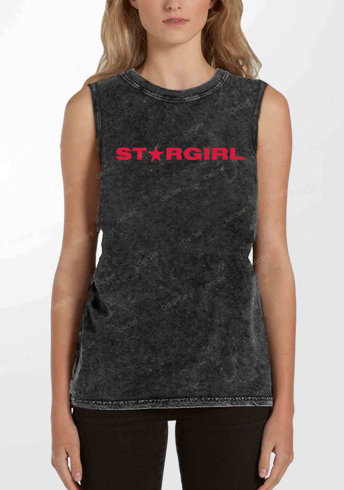 Red Stargirl Y2K Washed Tank Chicshe