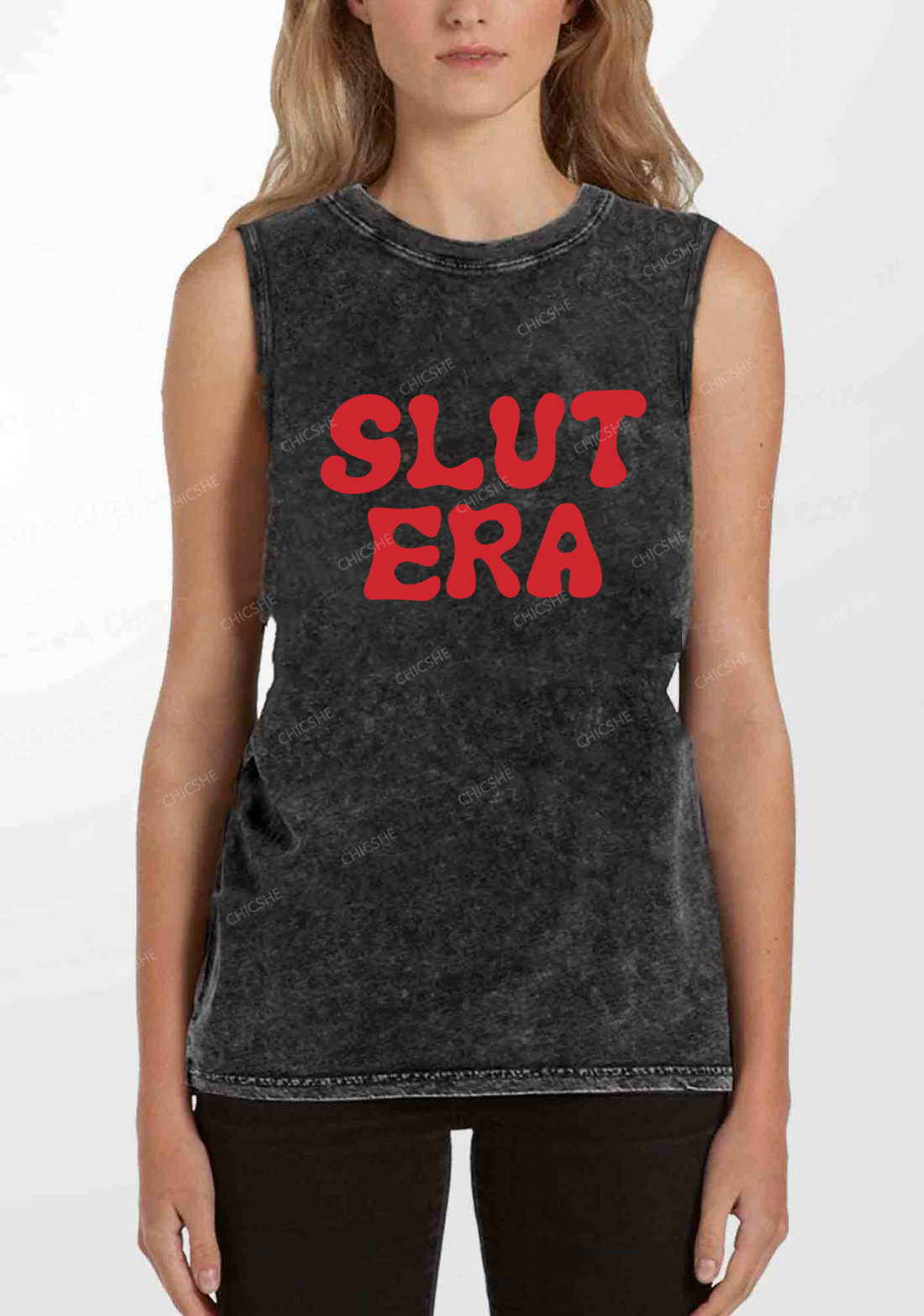 Slxt Era Y2K Washed Tank Chicshe