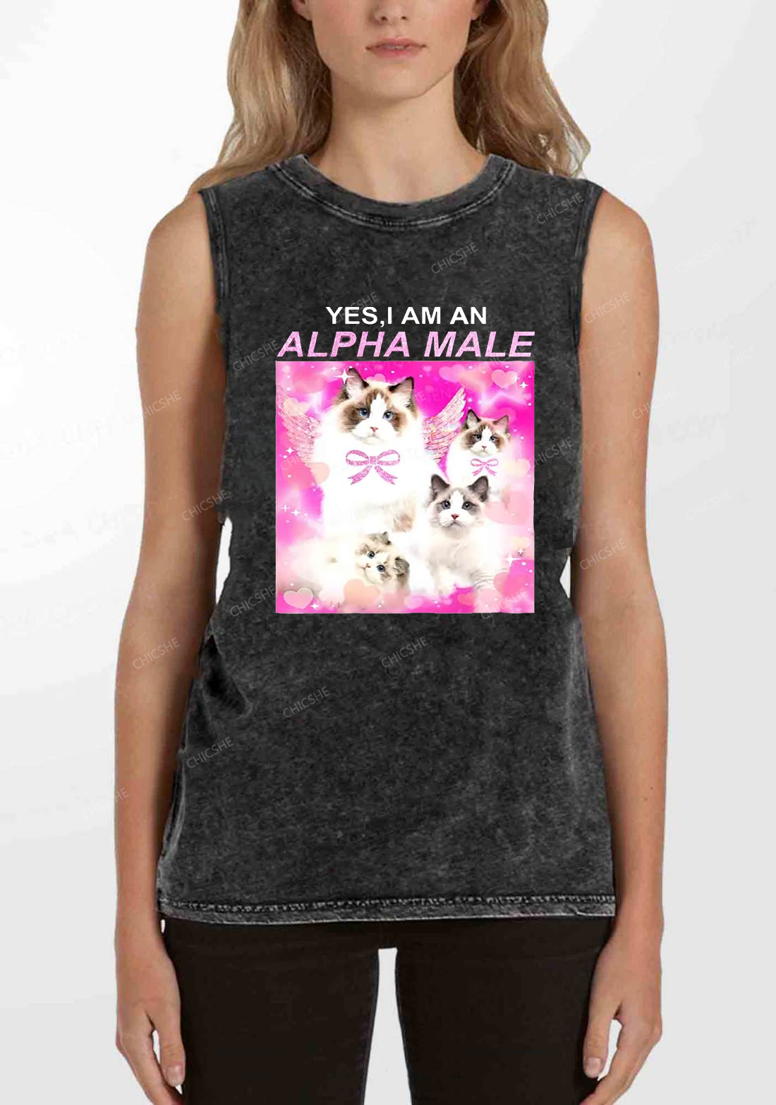 Alpha Male Y2K Washed Tank Chicshe