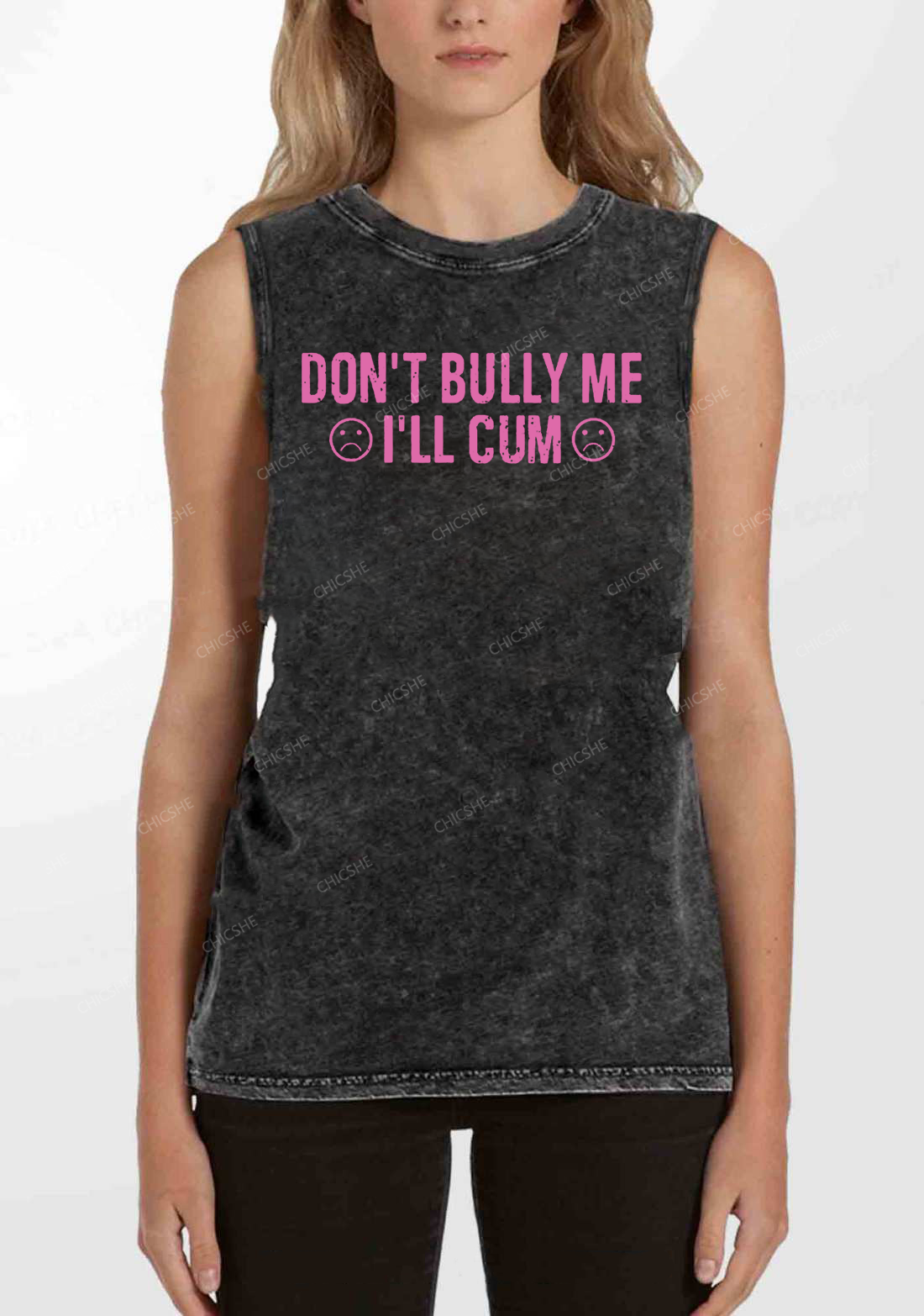 Don't Bully Me Y2K Washed Tank Chicshe