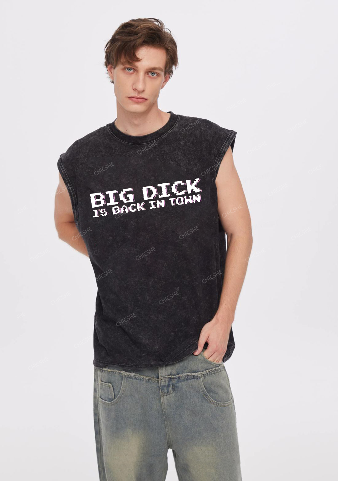 Big Is Back In Town Y2K Washed Tank Chicshe