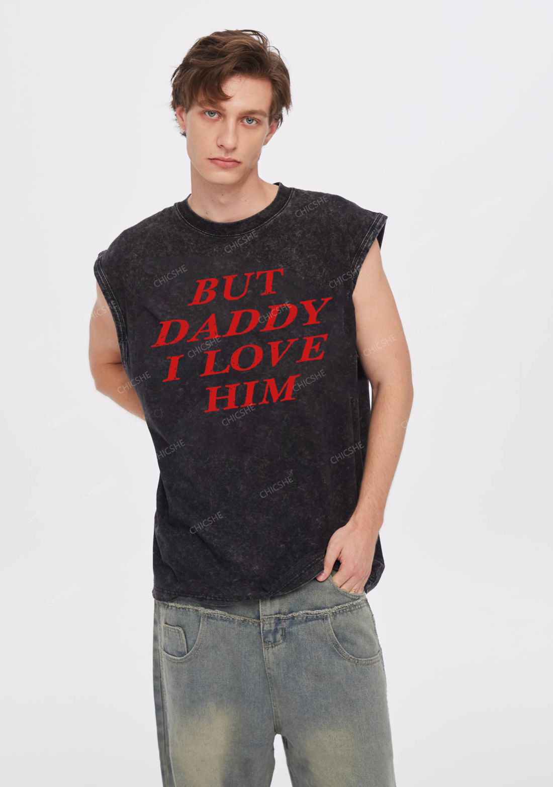 But Daddy I Love Him Y2K Washed Tank Chicshe
